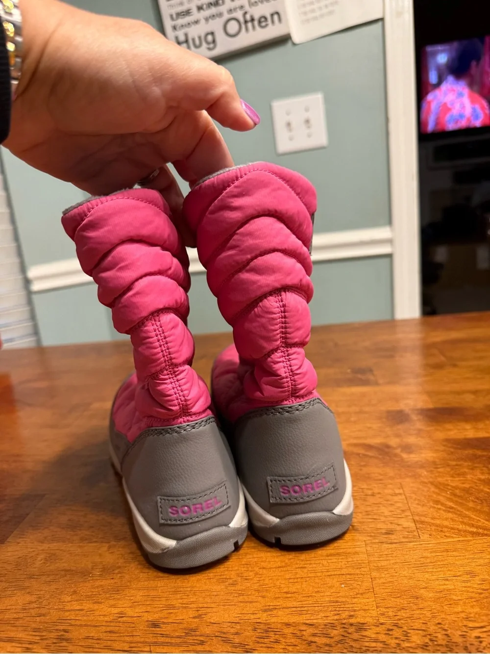 SOREL Kids Whitney Mid Waterproof Winter Boots Pink Ice/Quarry Size 6